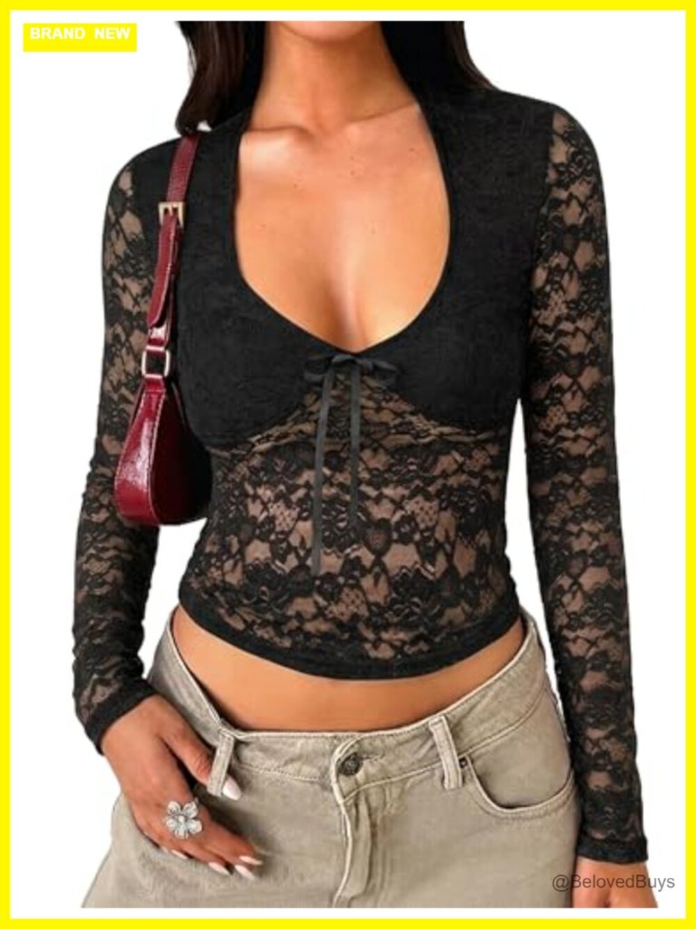 Womens Lace Tops Long Sleeve Mesh Sheer Shirts